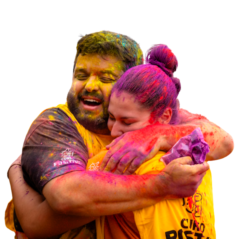 Estudante feliz com tutoria